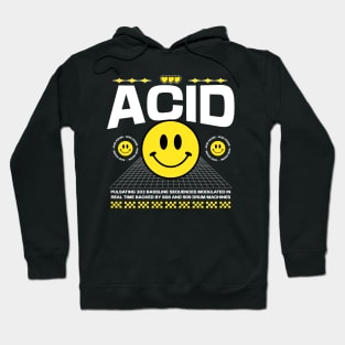 ACID HOUSE  - Smiley's side by side (white/yellow) Hoodie